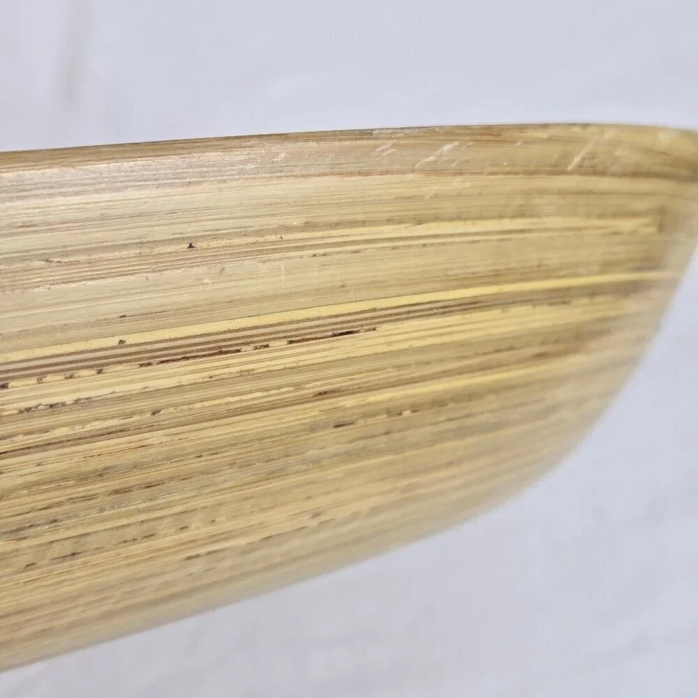 ADV Accents de Ville 100% Lacquered Bamboo Oval Tray Cutout Handles Vietnam